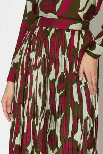 Shop_Koai_Pink Silk, Cotton, Muslin Floral Print Skirt _Online_at_Aza_Fashions