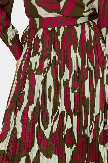 Koai_Pink Silk, Cotton, Muslin Floral Print Skirt _at_Aza_Fashions