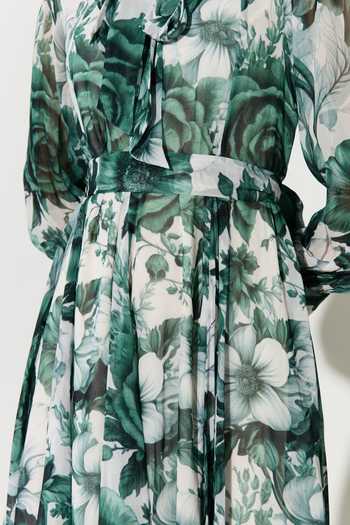 Koai_Green Georgette High Neck Floral Maxi Dress _at_Aza_Fashions