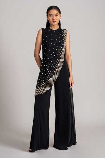 Buy_Namrata Joshipura_Black Pearl Embellished Jumpsuit _at_Aza_Fashions