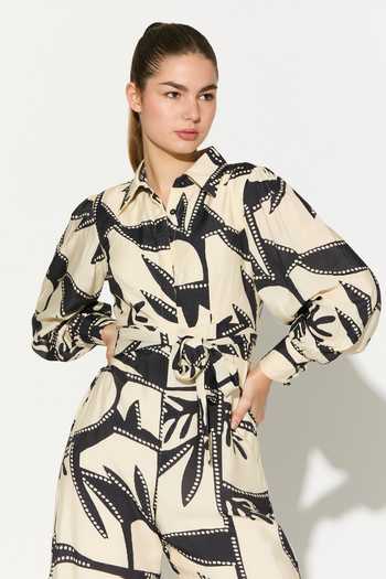 Shop_Koai_Black Abstract Print Jumpsuit _at_Aza_Fashions