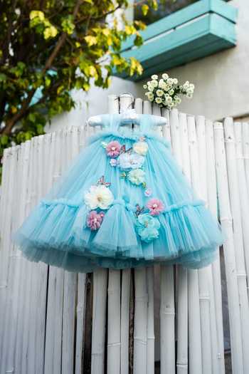 Shop_arani label_Blue Net Birthday Cake Dress _at_Aza_Fashions