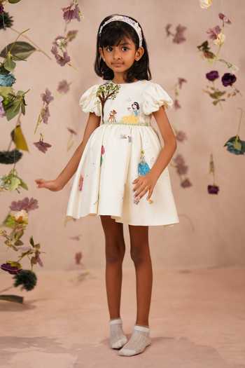 Buy_arani label_Off White Taffeta Disney Princess Dress _at_Aza_Fashions