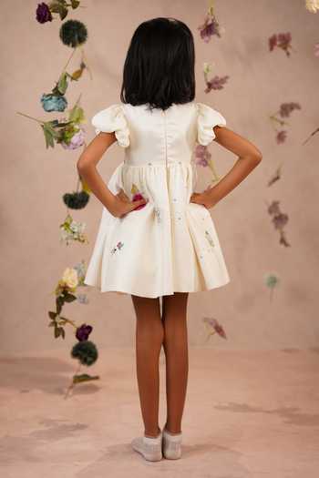 Shop_arani label_Off White Taffeta Disney Princess Dress _at_Aza_Fashions