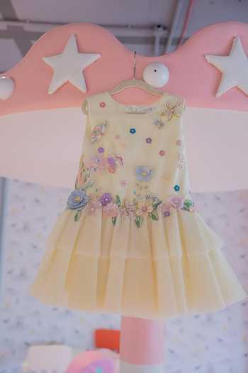 Buy_arani label_Yellow Net Colourful Carnival Embroidered Dress _at_Aza_Fashions
