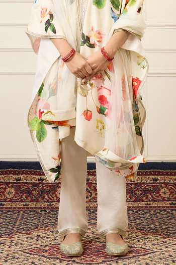 Buy_Mamma Plz_Multi Color Chanderi, Cotton, Voile Printed Kaftan Set _Online_at_Aza_Fashions