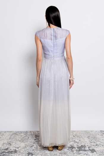 Shop_love, Kiki_Blue Silk Organza, Shantoon Embroidery, Beads High Neck Elara Bodice Gown _at_Aza_Fashions