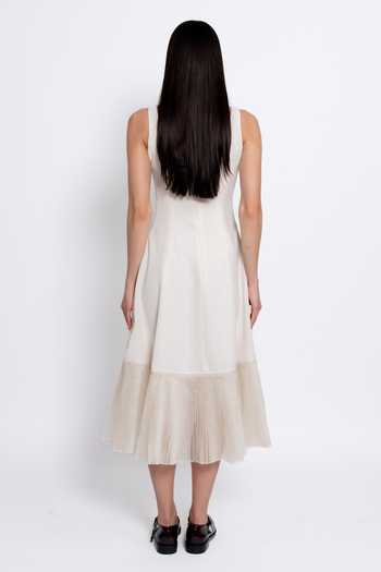 Shop_love, Kiki_Ivory Organza, Crepe Scoop Neck Nivara Floral Embroidered Dress _at_Aza_Fashions