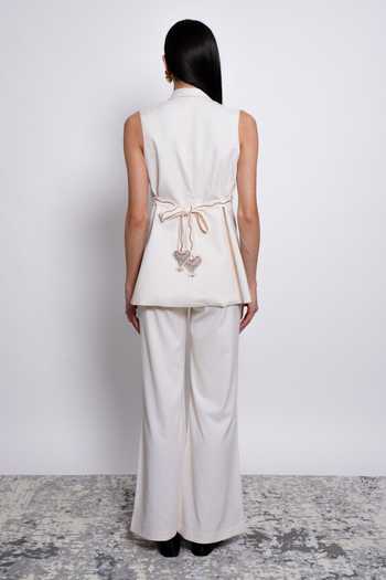 Shop_love, Kiki_Ivory Tencel Raaga Embroidered Blazer And Trouser Set _at_Aza_Fashions