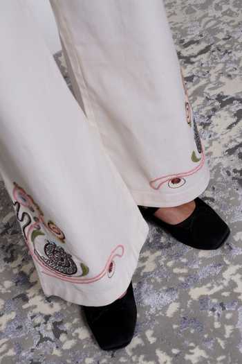 Shop_love, Kiki_Ivory Tencel Raaga Embroidered Blazer And Trouser Set _Online_at_Aza_Fashions