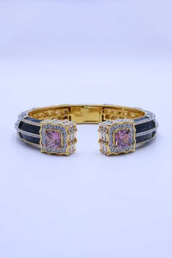 Buy_Moh-Maya By Disha Khatri_Black Amethyst Zircon Bracelet _at_Aza_Fashions