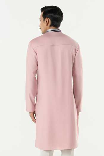 Shop_Line Out Line_Pink Chanderi The Abstract Kurta _at_Aza_Fashions
