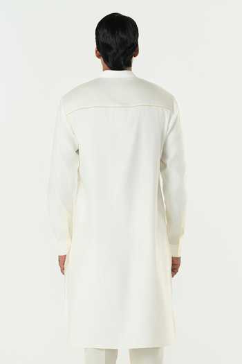 Shop_Line Out Line_Ivory Chanderi Avenue Thread Work Kurta _at_Aza_Fashions
