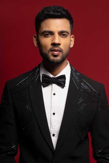 Shop_Sven Suits_Black Viscose, Polyester Cutdana Embroidered Blazer Set _Online_at_Aza_Fashions