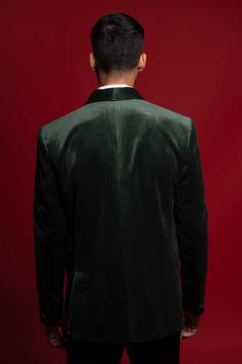 Shop_Sven Suits_Green Velvet Blazer Pant Set _at_Aza_Fashions