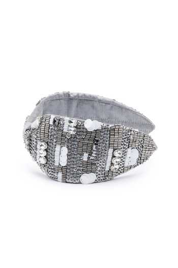 Shop_APT FOREVER_Grey Embroidery, Sequins, Beads, Shimmering Splendorshot Handmade Headband _Online_at_Aza_Fashions