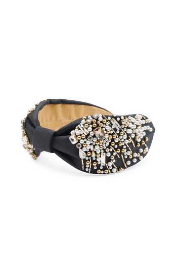 Shop_APT FOREVER_Black Beads, Pearls, Rhinestones Pearlpatrator Delight Beaded Headband _Online_at_Aza_Fashions