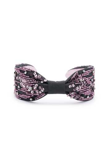 Shop_APT FOREVER_Magenta Sequins, Beads, Rhinestones Glittering Gems Handmade Headband _at_Aza_Fashions