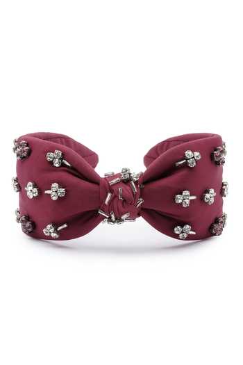 Shop_APT FOREVER_Maroon Embroidery, Beads, Rhinestones Jewelled Treasure Beaded Headband _at_Aza_Fashions