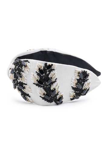APT FOREVER_White Embroidery, Beads, Metallic Thread, Gilded Ivy Handmade Headband _Online_at_Aza_Fashions