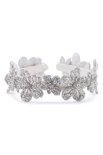 Shop_APT FOREVER_Silver Beads, Crystals, Rhinestones, Fabric Magnolia Majesty Handmade Headband _at_Aza_Fashions