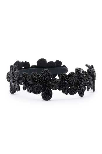 Shop_APT FOREVER_Black Beads, Rhinestones Magnolia Majesty Crown Headband _at_Aza_Fashions