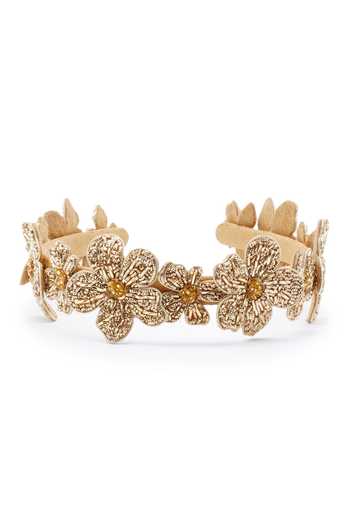 Shop_APT FOREVER_Gold Embroidery, Beads, Rhinestones Magnolia Majesty Headband _at_Aza_Fashions