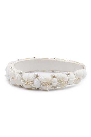 Shop_APT FOREVER_White Beads, Pearls, Rhinestones Shell Flora Diadems Handmade Headband 