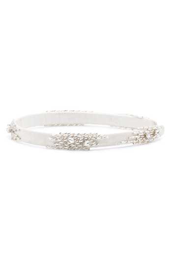 APT FOREVER_White Embroidery, Beads, Crystals, Imperial Elegance Handmade Headband _Online_at_Aza_Fashions