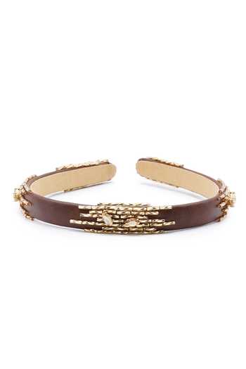 Shop_APT FOREVER_Brown Beads, Rhinestones Imperial Elegance Beaded Headband _at_Aza_Fashions