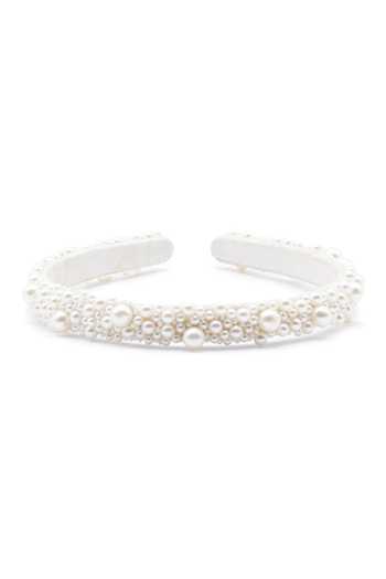 Shop_APT FOREVER_White Beads, Pearls Pearlplex Handmade Headband _at_Aza_Fashions