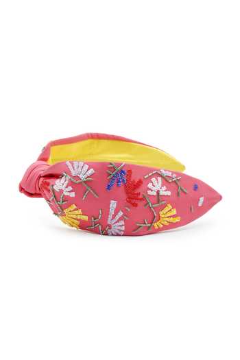 Shop_APT FOREVER_Red Embroidery, Beads, Rhinestones Whimsy Bloom Handmade Headband _Online_at_Aza_Fashions