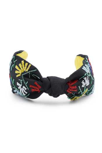Shop_APT FOREVER_Black Beads Whimsy Bloom Knotted Headband _at_Aza_Fashions