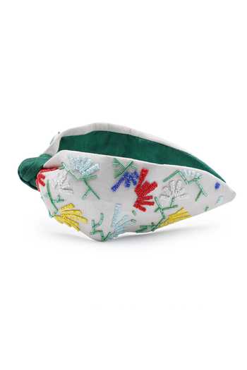 Buy_APT FOREVER_White Embroidery, Beads, Rhinestones Whimsy Bloom Headband _Online_at_Aza_Fashions