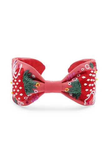 Shop_APT FOREVER_Red Embroidery, Sequins, Beads, Stones Berry Delightful Handmade Headband _at_Aza_Fashions