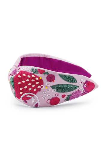 Buy_APT FOREVER_Pink Embroidery, Beads, Sequins, Rhinestones Beaded Cotton Headband 