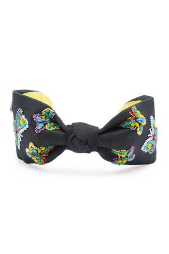 Shop_APT FOREVER_Black Embroidery, Beads, Rhinestones Flutterby Headband _at_Aza_Fashions