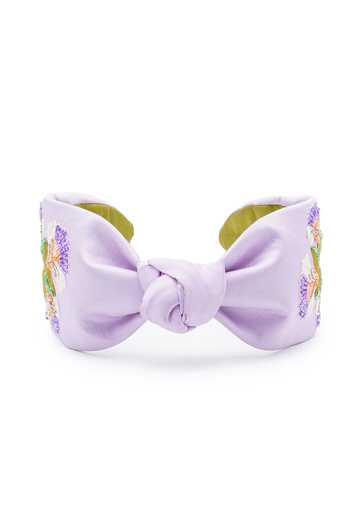 Shop_APT FOREVER_Lavender Embroidery, Beads, Rhinestones Whimsical Posy Headband _at_Aza_Fashions
