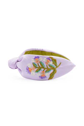 APT FOREVER_Lavender Embroidery, Beads, Rhinestones Whimsical Posy Headband _Online_at_Aza_Fashions
