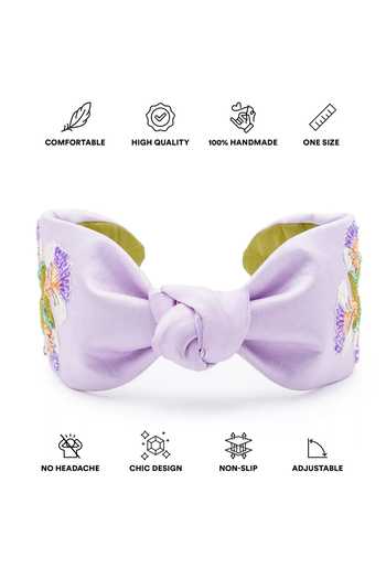Buy_APT FOREVER_Lavender Embroidery, Beads, Rhinestones Whimsical Posy Headband _Online_at_Aza_Fashions