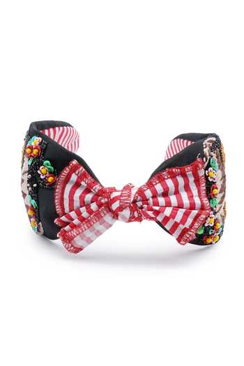 Shop_APT FOREVER_Black Sequins, Beads, Fabric Flowers Glam Girl Dramatic Handmade Headband _at_Aza_Fashions