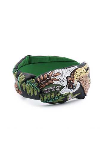 Buy_APT FOREVER_Black Embroidery, Beads, Rhinestones Spotted Stealth Leopard Headband _Online_at_Aza_Fashions
