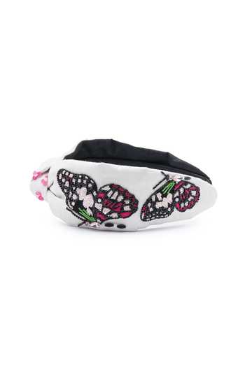 APT FOREVER_Pink Embroidery, Beads, Rhinestones Enchanted Flutter Beaded Headband _Online_at_Aza_Fashions
