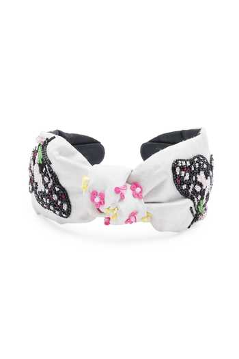 Shop_APT FOREVER_Pink Embroidery, Beads, Rhinestones Enchanted Flutter Beaded Headband _at_Aza_Fashions