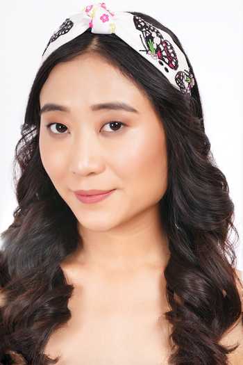Buy_APT FOREVER_Pink Embroidery, Beads, Rhinestones Enchanted Flutter Beaded Headband _at_Aza_Fashions