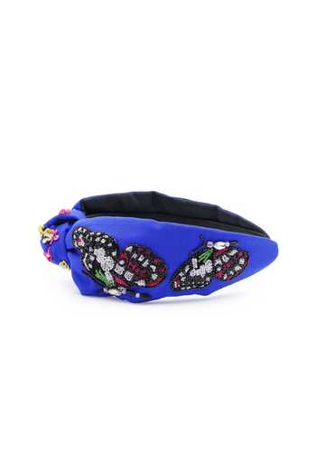 Buy_APT FOREVER_Navy Embroidery, Sequins, Beads, Rhinestones, Fabric Enchanted Flutter Headband _Online_at_Aza_Fashions