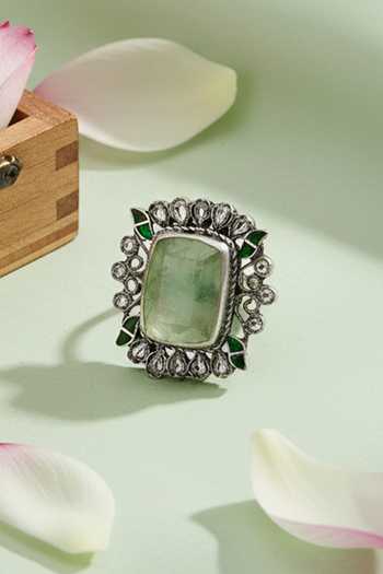 Buy_Sangeeta Boochra_Green Stones, Studded Ring _at_Aza_Fashions