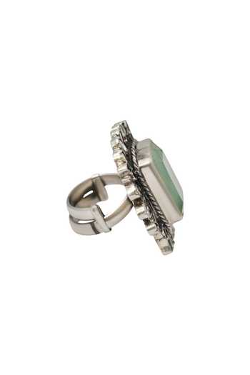 Shop_Sangeeta Boochra_Green Stones, Studded Ring _at_Aza_Fashions