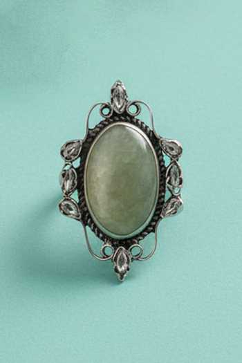 Buy_Sangeeta Boochra_Green Stones, Handcrafted Ring _at_Aza_Fashions