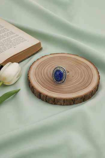 Buy_Sangeeta Boochra_Blue Classic Lapis Statement Ring _at_Aza_Fashions